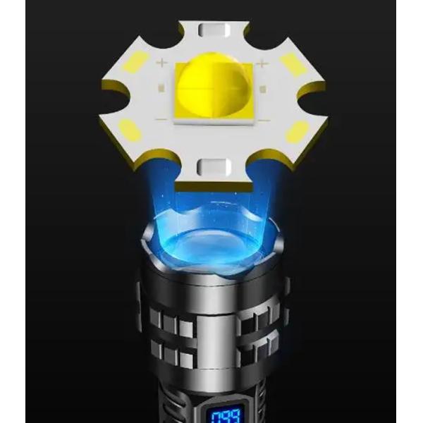 Digital Display Aluminum Alloy LED Flash light Outdoor Long Range Zoom IP65