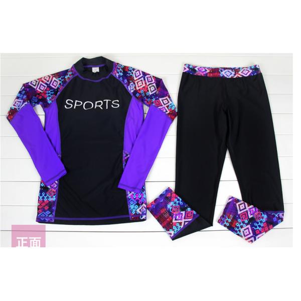 2019 UV Protection Swimming suit for women long sleeve and legs swimwear shorts pants set beach surf clothes swimsuit