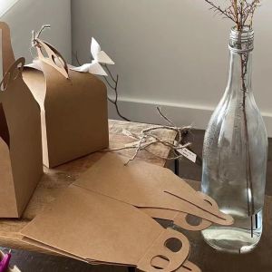 Custom Kraft Paper Basque Cake Box with Twisted Handle