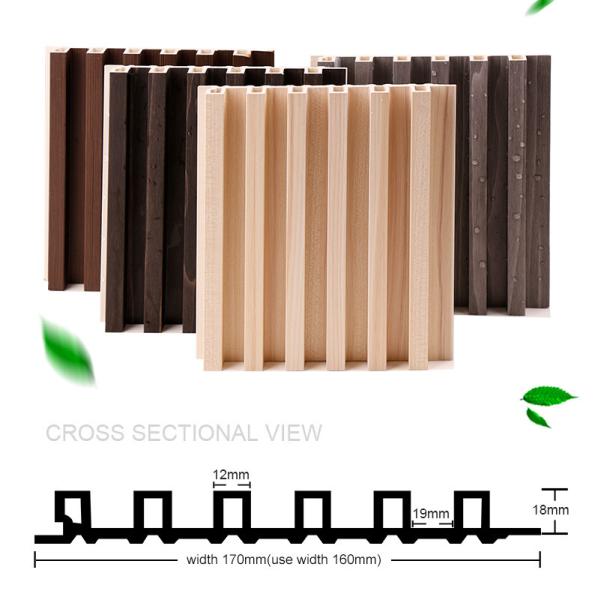 Grooved PVC Wood Plastic Composite Decking Boards 8mm