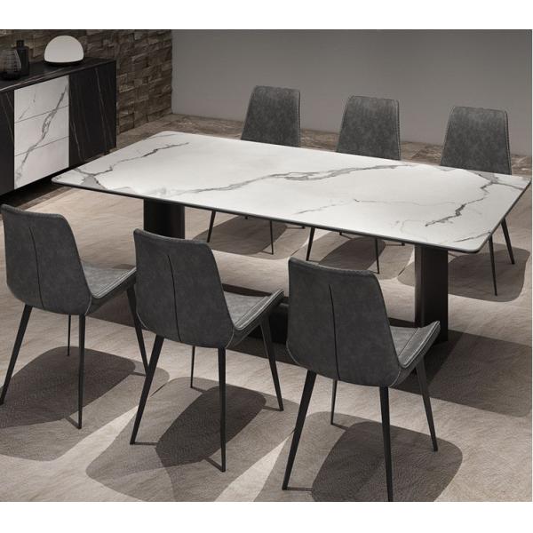 Buy Modern Stainless Steel Leg Luxury Marble Dining Table at wholesale prices