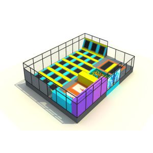 Primary School Kids Trampoline Park Galvanized Steel Pipe And Nylon Mesh