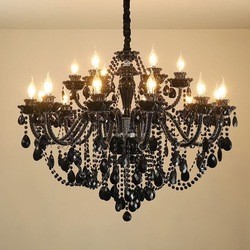 Luxury Crystal Chandelier Light Ceiling Wedding Event Decor Lighting Black