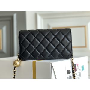 Black Mini Coco Chanel WOC Clutch Handbags Wallet On A Chain CF20
