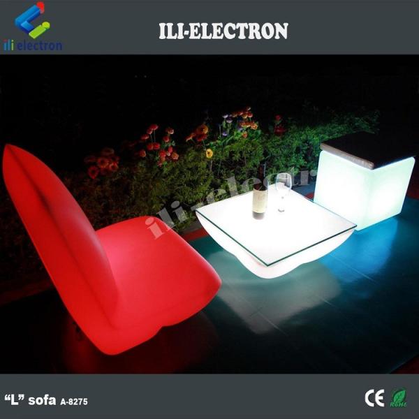 luxury plastic led L shape sofa chair