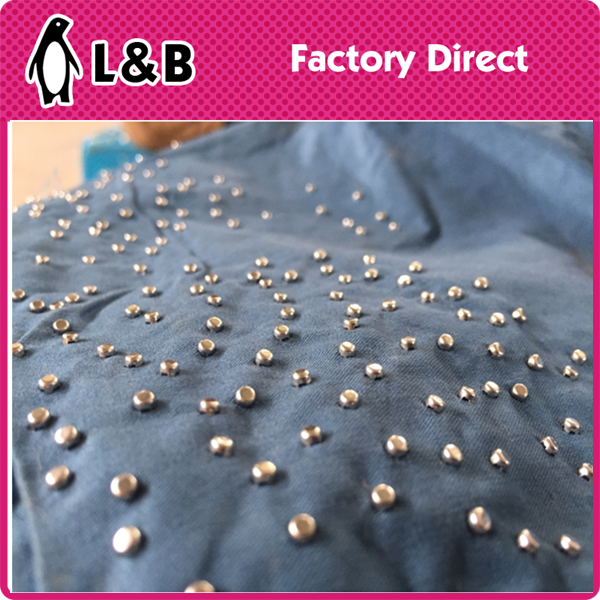 without hole round pearl ABS pearl button with nail for garment accessories