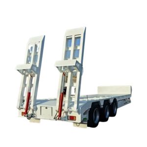 Van-type 3axle Extendable Drop Deck Lowbed Utility Cargo Heavy Duty Carrier Semi