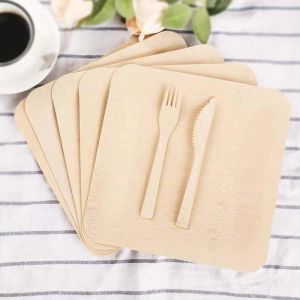 ODM Square Compostable Bamboo Picnic Plates 25x25 Cm