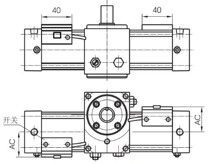 QGK Rotary Cylinder Magnetic switches can be installed swing angle range can be adjusted arbitrarily
