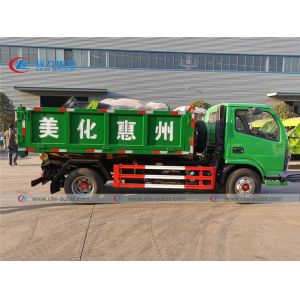 6t Dongfeng Hydraulic Hook Lift Garbage Truck With Auto Tipping