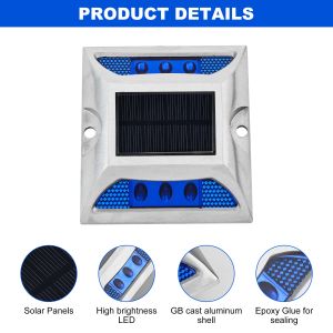 330g Bright Aluminum LED Solar Road Studs with Flashing Lights and Long Lifespan