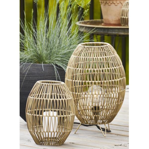 Ip44 LED Rattan Standing Lamp Shade For Garden Swimming Pool