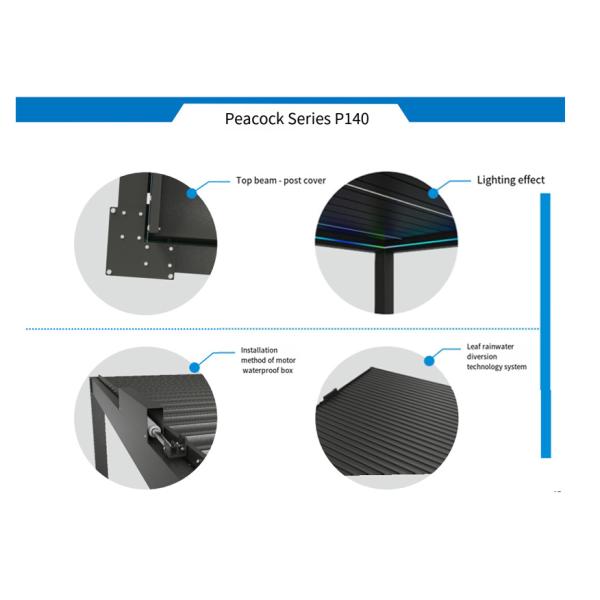 Aluminum Alloy Electric Tilting Louver Pavilion Outdoor Patio Gazebo Villa Garden Sun Room Gazebo