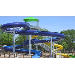 OEM Commercial Swimming Pool Playground Fiberglass Water Slide Set
