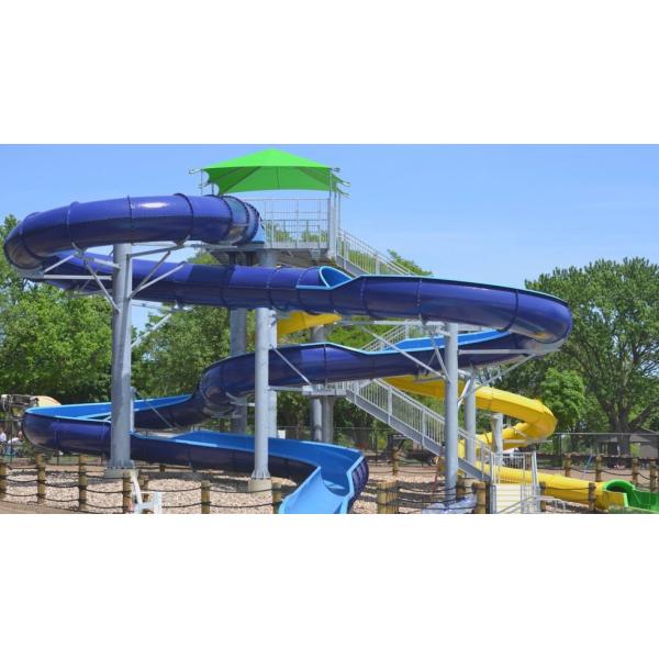 Children Swimming Pool Water Game Play Spiral Fiberglass Water Slide for Children