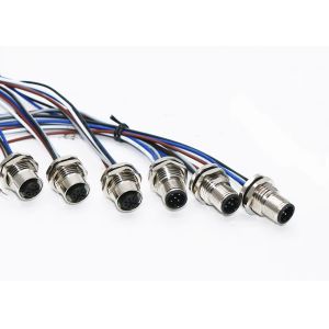 M12 Series Circular Wire Connector Socket 12 pin Rear Screw Panel Mounting