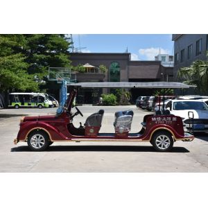 Customized Color 11 Passengers Electric Sightseeing Bus With Classic Metal