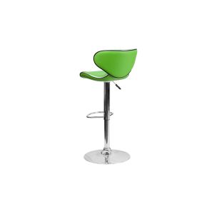 Soft Modern Green Bar Stools with Electroplate Metal Legs