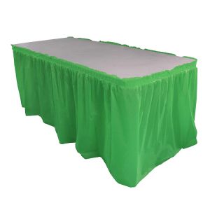 Rectangle Table Skirt , Non Toxic PEVA Plastic Ruffled Table Skirt