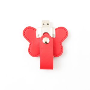 Flower Shaped Leather USB Flash Drives 32GB 256GB Embossing Logo