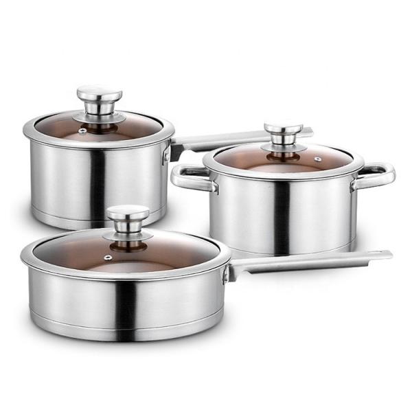 Multi-function Kitchen Cookware Silver Cooking Pot Set Stainless Steel Cookware
