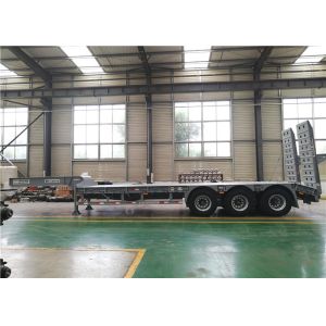 3 Axles 60 Ton Low Bed Semi Trailer With Detachable And Folding Ladders