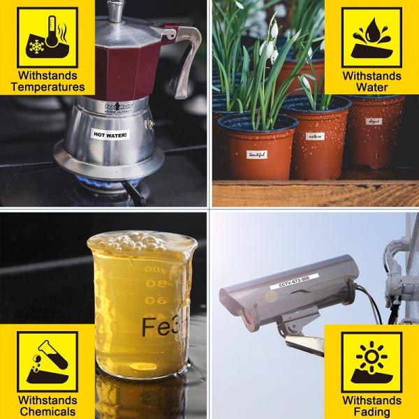 Plastic P Touch 12mm Wide Brother Printer Tape Cassette TZ-211 Black And White