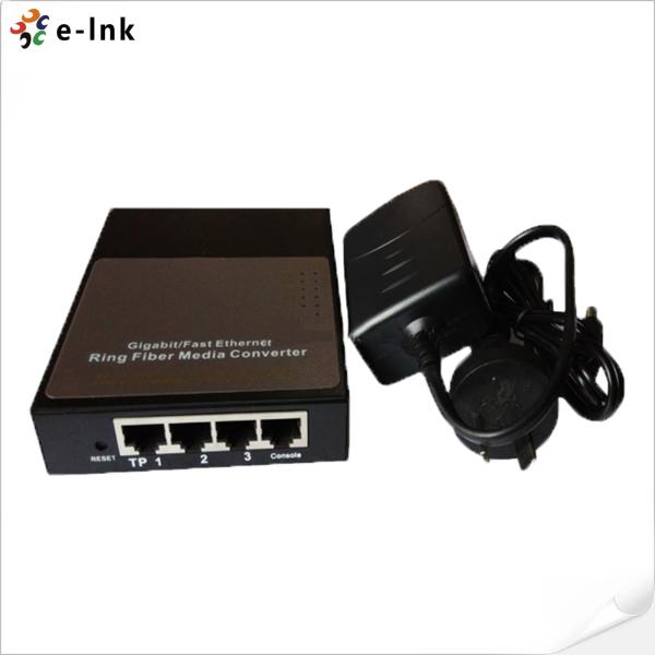 1000M Ring Type 3-Port RJ45 Media Converter With 2-Port SFP Fiber