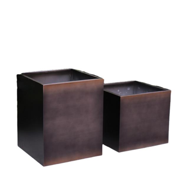 Progressive color sublimation stainless steel square flower pot