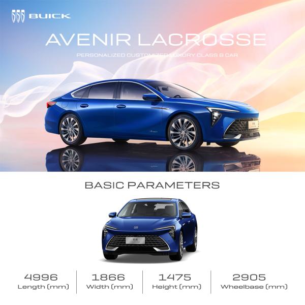 Buick LaCrosse Avenir Luxury Mini Gas Car Speed with Fuel Cell Comfortable Economical Energy Auto 2905 Wheelbase Tan Silver