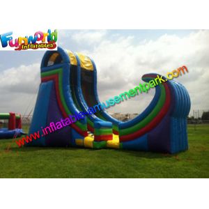 Durable Giant Commercial Inflatable Slide Plato 0.55 PVC With Air Blower