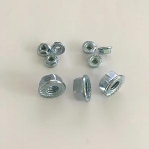 Quality Blue-white Zinc Carbon Steel Stainless Steel Din6923 Hex Flange Nuts for sale