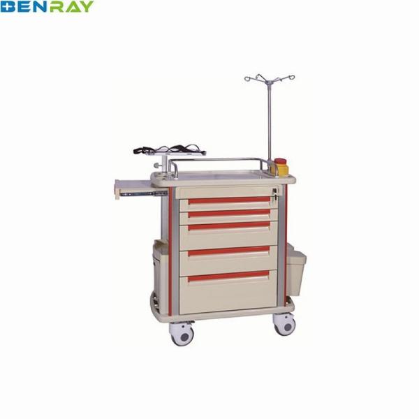 Buy ABS Hospital Emergency Trolley With Four Aluminum Columns at wholesale prices