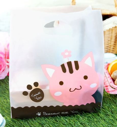 Recycable Custom Logo Reusable Shopping Bags , Frosted Clear Plastic Packaging Bag