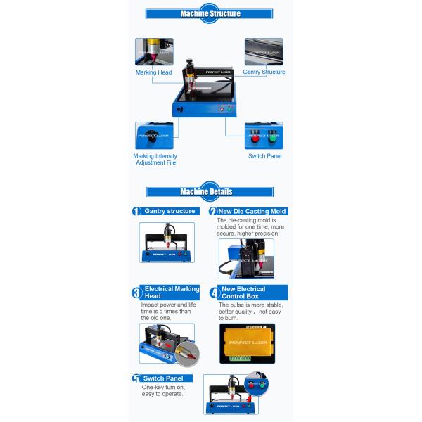 Gantry Electric Dot Peen Marking Machine For Nameplate Number