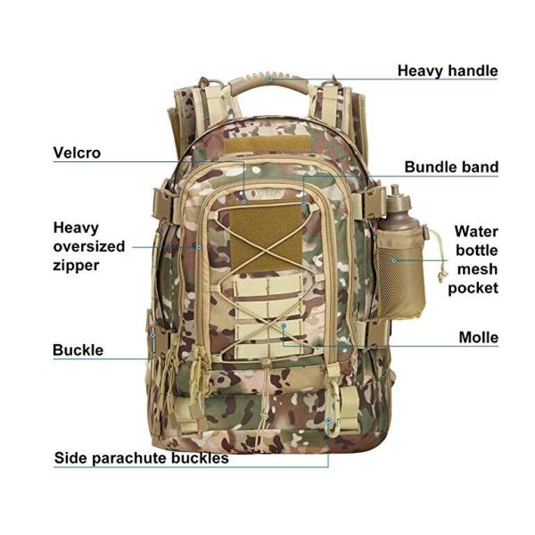 Military Tactical Assault Backpack 3-Day Expandable Backpack Extreme Water Resistant Molle Rucksack For The Outdoors
