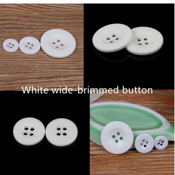 Custom Manfactur Low MOQ 14L Lettering White Ivory Resin Jeans Shirt Round Button For Clothes Resin Button 4 holes