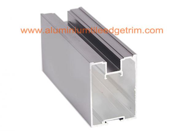 Anodized Grey Aluminium Sliding Wardrobe Door Profiles 4-6m Length Anti Corrision