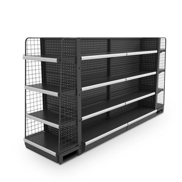 Convenience Store Double Sided Gondola Shelving Metal Supermarket Shelves Rack