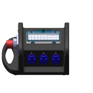 Black Six Channel Power Distribution Box Small Circuit Breaker IP44