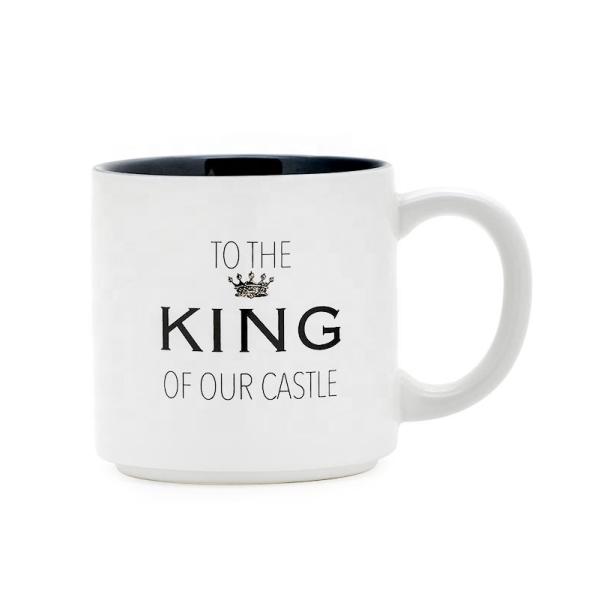 Ceramic Dad Mug Coffee Mug White Color with creative words "KING DAD" Customized 12Oz for gift