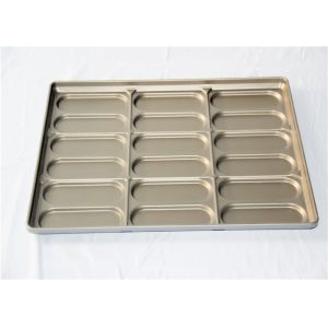 18 Cavity PTFE 654x535x38mm Hot Dog Bun Baking Pan