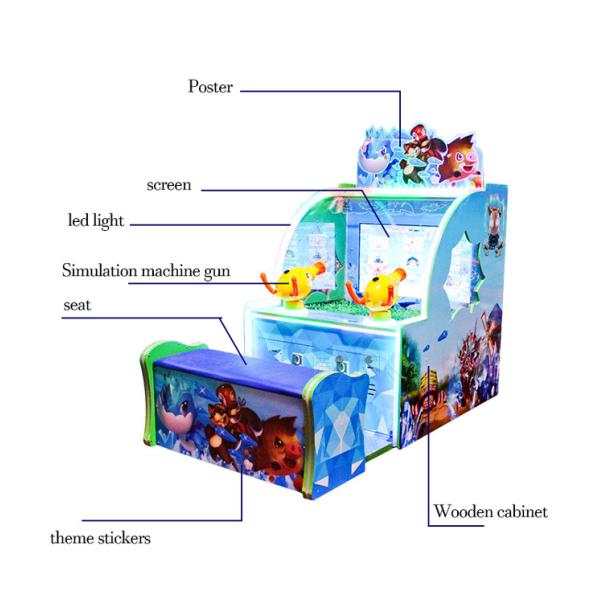 Coin Operated Kids Water Games Frozen Sharpshooter Water Shooting Machine With Seat