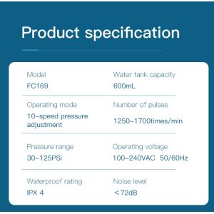 Teeth Whitening Countertop Water Flosser 600ml Electric Jet
