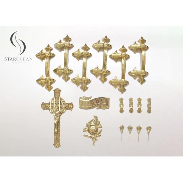 Gold Coffin Ornaments Handles 120kg Lifting Weight P9001set