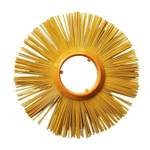 Blue Convoluted Wavy PP Bristle Circular Snow Sweeper Brush