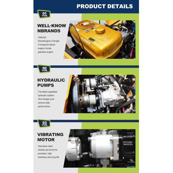 2 Ton Road Roller Diesel Power Hydraulic Vibratory Road Roller Double Drum Vibratory Roller for Sale