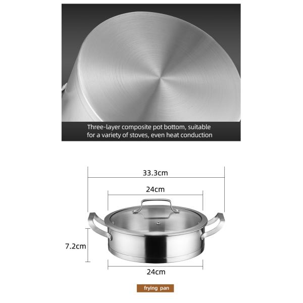 Factory Price Silver Kitchen Sauce Pot Soup Pot Fry Pan Cooking Pot Set Cookware Sets With Glass Lid