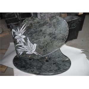 Upright Tombstone And Monument Heart Shape With Pigeon Shadow Carving