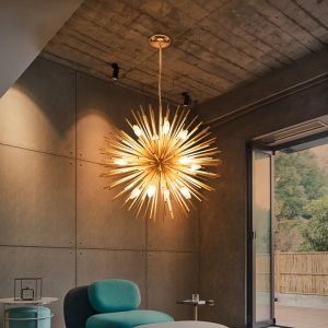 Nordic Artistic LED Aluminum Dandelion Chandelier Hanging Lamps sputnik